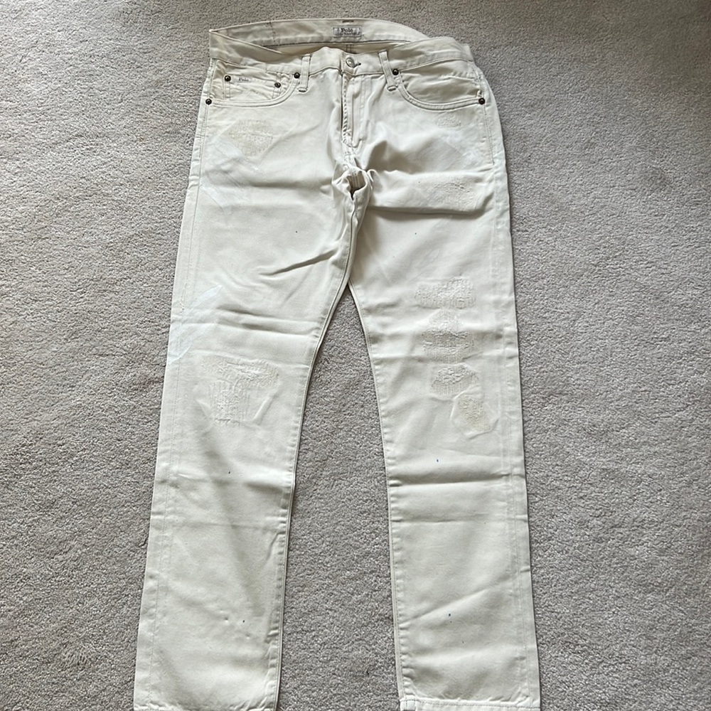 Off White Mens Polo Jeans